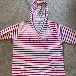 White and pink stripped Cape Cod sweatshirt